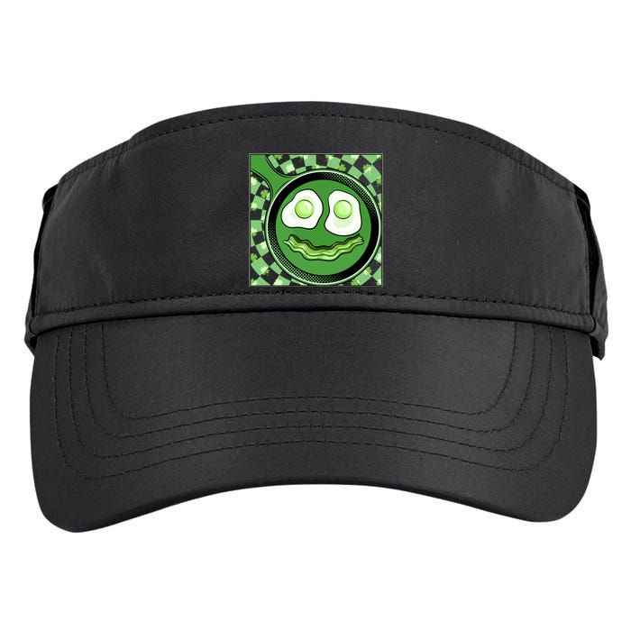 Happy St Patricks Day Green Eggs And Bacon Smile Adult Drive Performance Visor