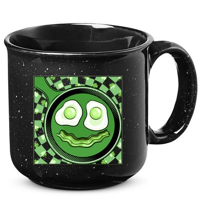 Happy St Patricks Day Green Eggs And Bacon Smile 15oz Campfire Ceramic Mug