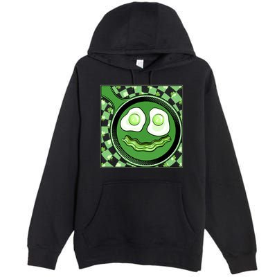 Happy St Patricks Day Green Eggs And Bacon Smile Premium Pullover Hoodie