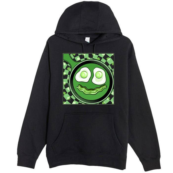 Happy St Patricks Day Green Eggs And Bacon Smile Premium Pullover Hoodie