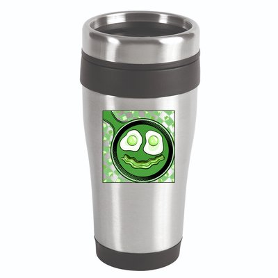 Happy St Patricks Day Green Eggs And Bacon Smile 16oz Travel Tumbler