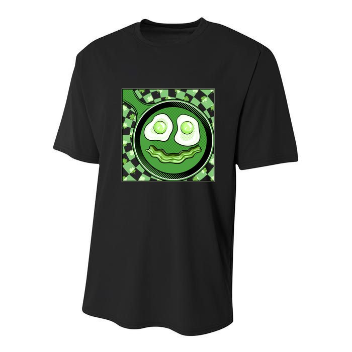 Happy St Patricks Day Green Eggs And Bacon Smile Youth Performance Sprint T-Shirt