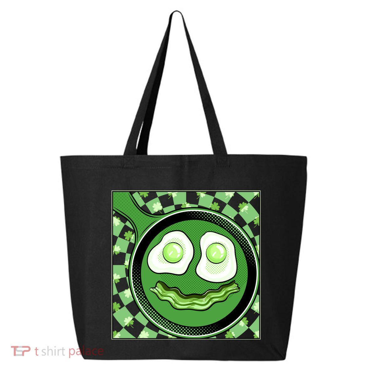Happy St Patricks Day Green Eggs And Bacon Smile 25L Jumbo Tote