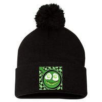 Happy St Patricks Day Green Eggs And Bacon Smile Pom Pom 12in Knit Beanie