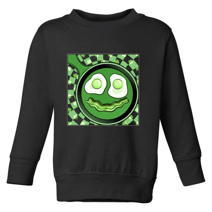 Happy St Patricks Day Green Eggs And Bacon Smile Toddler Sweatshirt