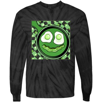 Happy St Patricks Day Green Eggs And Bacon Smile Tie-Dye Long Sleeve Shirt