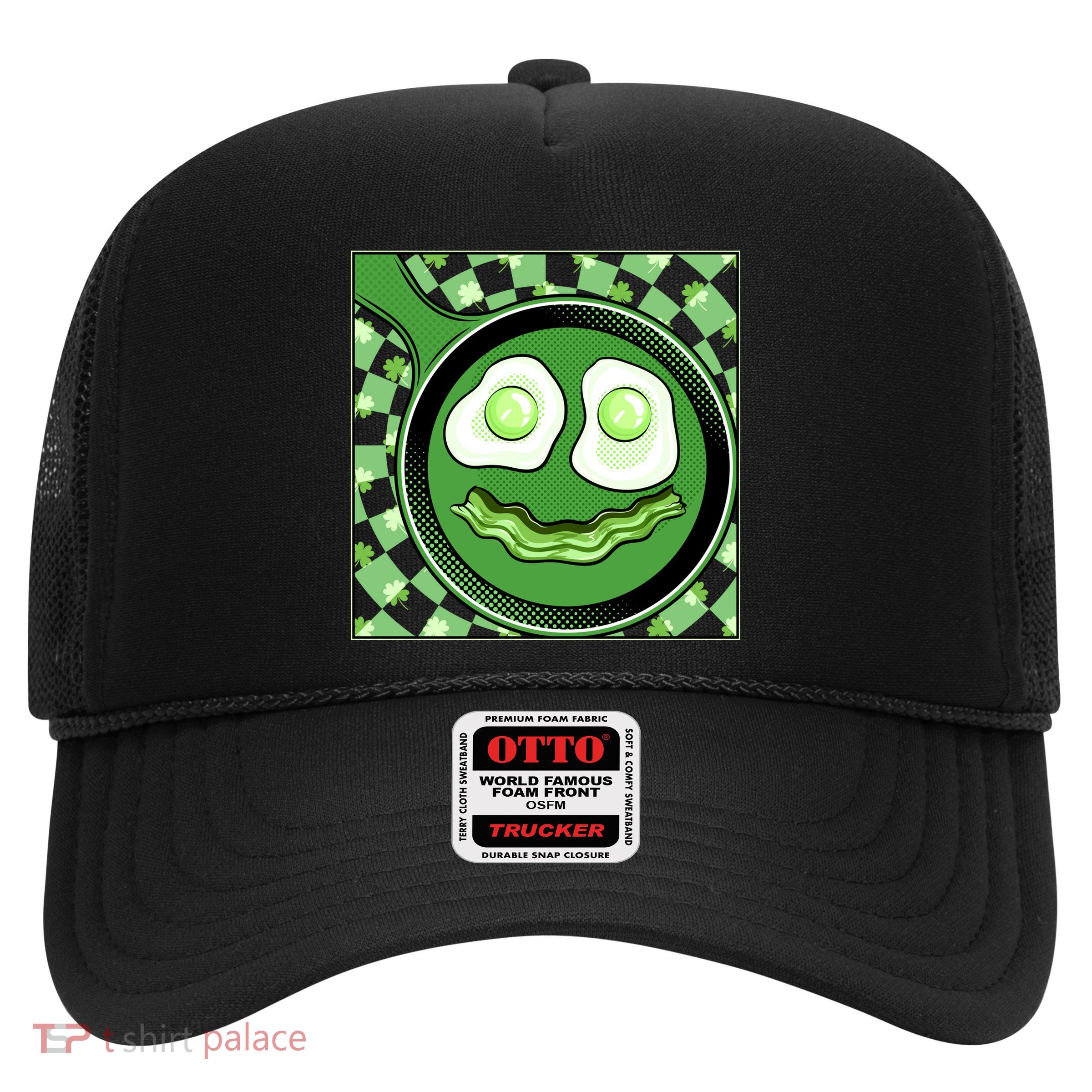 Happy St Patricks Day Green Eggs And Bacon Smile Trucker Hat