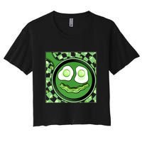 Happy St Patricks Day Green Eggs And Bacon Smile Crop Top
