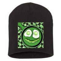 Happy St Patricks Day Green Eggs And Bacon Smile Short Acrylic Beanie
