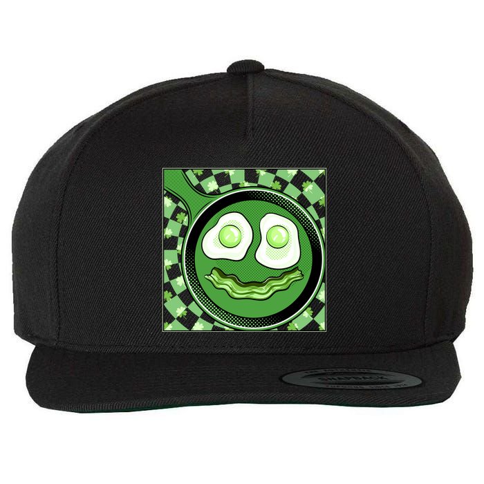 Happy St Patricks Day Green Eggs And Bacon Smile Wool Snapback Cap