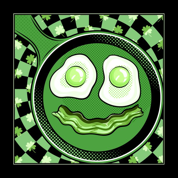 Happy St Patricks Day Green Eggs And Bacon Smile Wool Snapback Cap
