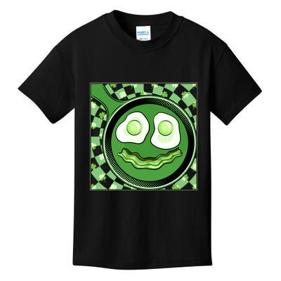 Happy St Patricks Day Green Eggs And Bacon Smile Kids T-Shirt