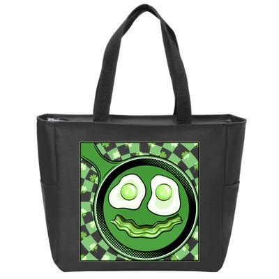 Happy St Patricks Day Green Eggs And Bacon Smile Zip Tote Bag