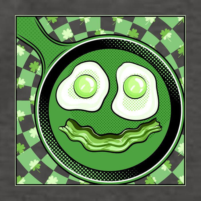 Happy St Patricks Day Green Eggs And Bacon Smile Vector Backpack
