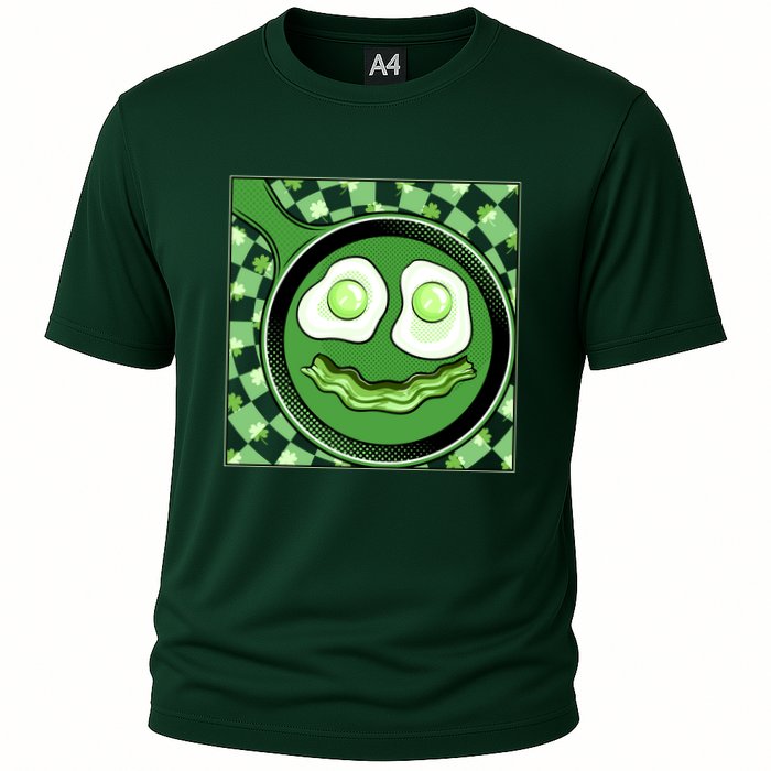 Happy St Patricks Day Green Eggs And Bacon Smile Performance Shirt