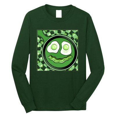 Happy St Patricks Day Green Eggs And Bacon Smile Long Sleeve Shirt