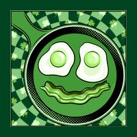 Happy St Patricks Day Green Eggs And Bacon Smile Full-Length Apron With Pockets