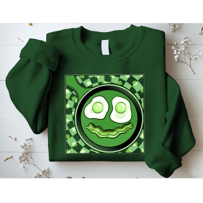 Happy St Patricks Day Green Eggs And Bacon Smile Sweatshirt
