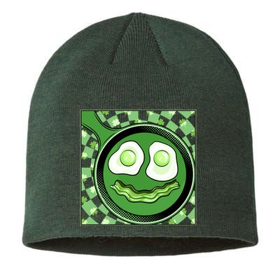 Happy St Patricks Day Green Eggs And Bacon Smile Sustainable Beanie