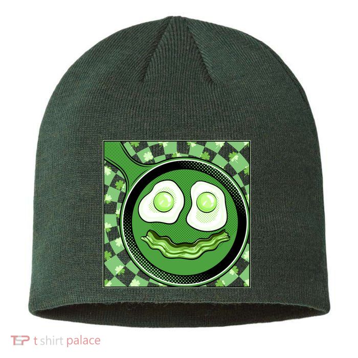 Happy St Patricks Day Green Eggs And Bacon Smile Sustainable Beanie