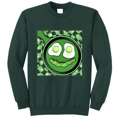 Happy St Patricks Day Green Eggs And Bacon Smile Tall Sweatshirt