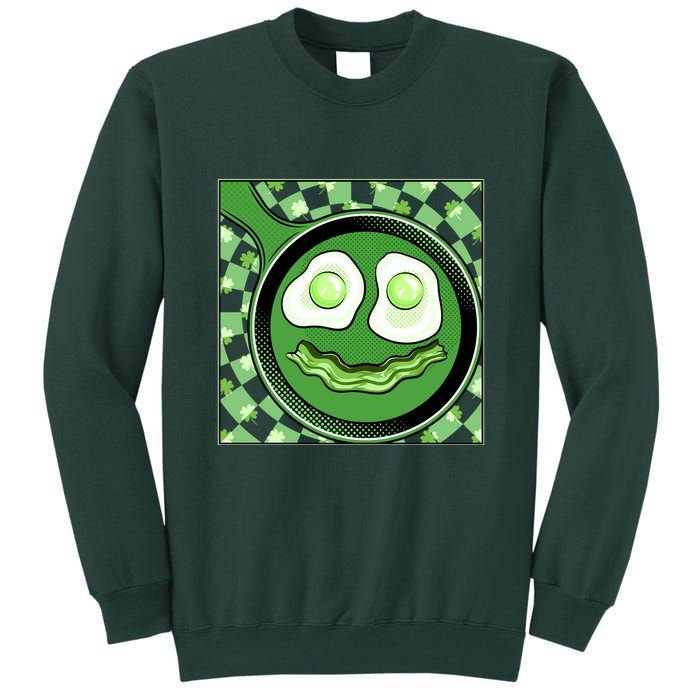 Happy St Patricks Day Green Eggs And Bacon Smile Tall Sweatshirt