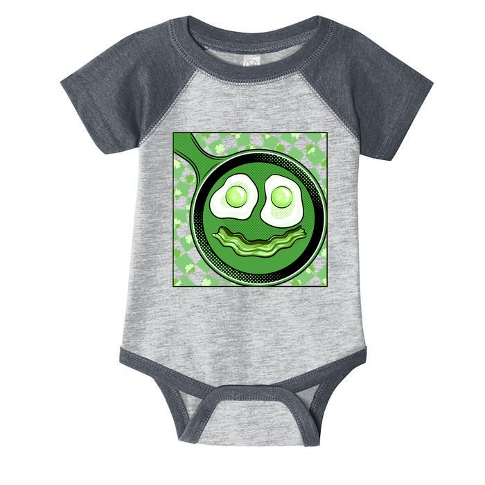 Happy St Patricks Day Green Eggs And Bacon Smile Infant Baby Jersey Bodysuit