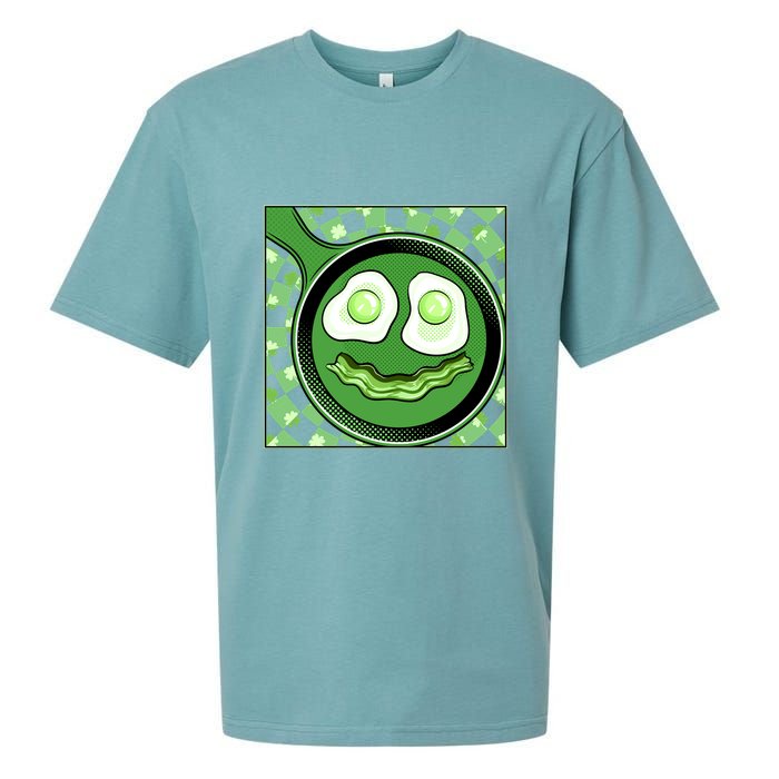 Happy St Patricks Day Green Eggs And Bacon Smile Sueded Cloud Jersey T-Shirt