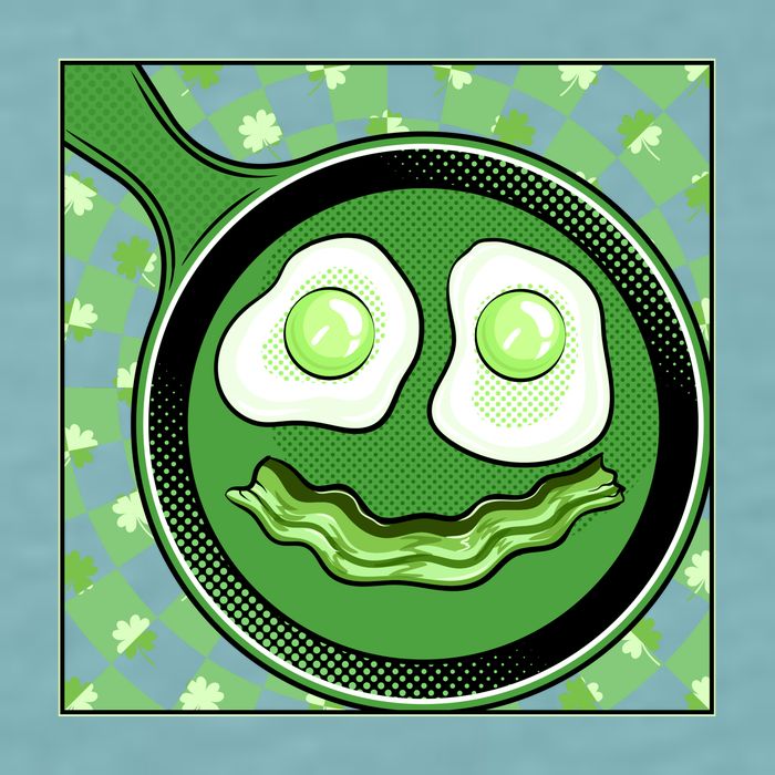 Happy St Patricks Day Green Eggs And Bacon Smile Sueded Cloud Jersey T-Shirt