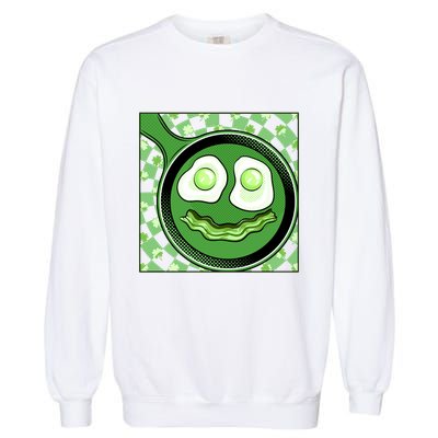 Happy St Patricks Day Green Eggs And Bacon Smile Garment-Dyed Sweatshirt