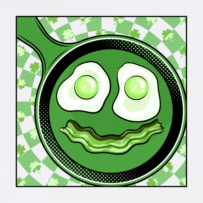 Happy St Patricks Day Green Eggs And Bacon Smile Garment-Dyed Sweatshirt
