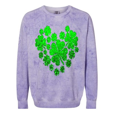 Happy St. Patrick Days Shamrock Colorblast Crewneck Sweatshirt