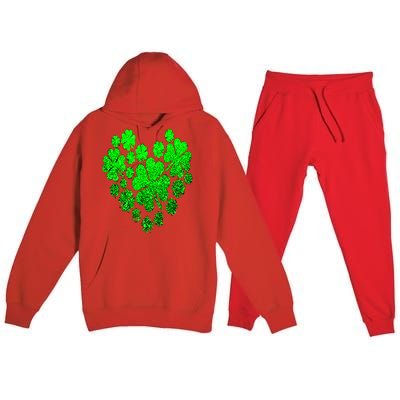 Happy St. Patrick Days Shamrock Premium Hooded Sweatsuit Set