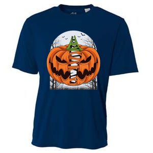 Halloween Scary Pumpkin Face Costume Thanksgiving Cooling Performance Crew T-Shirt