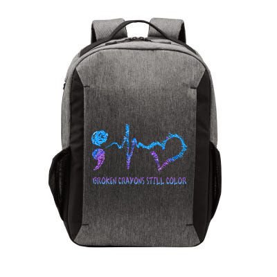 Heartbeat Semicolon Prevention Awareness Vector Backpack
