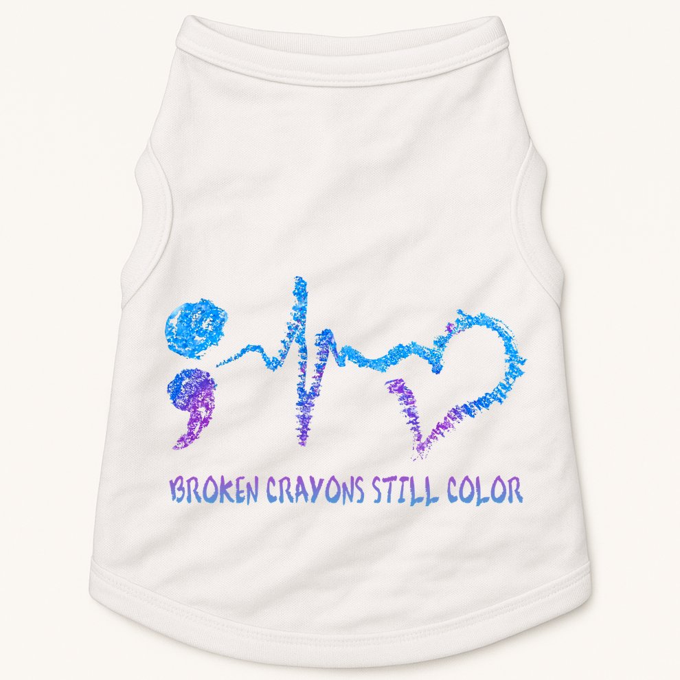 Heartbeat Semicolon Prevention Awareness Doggie Tank