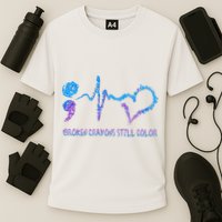 Heartbeat Semicolon Prevention Awareness Cooling Performance Crew T-Shirt