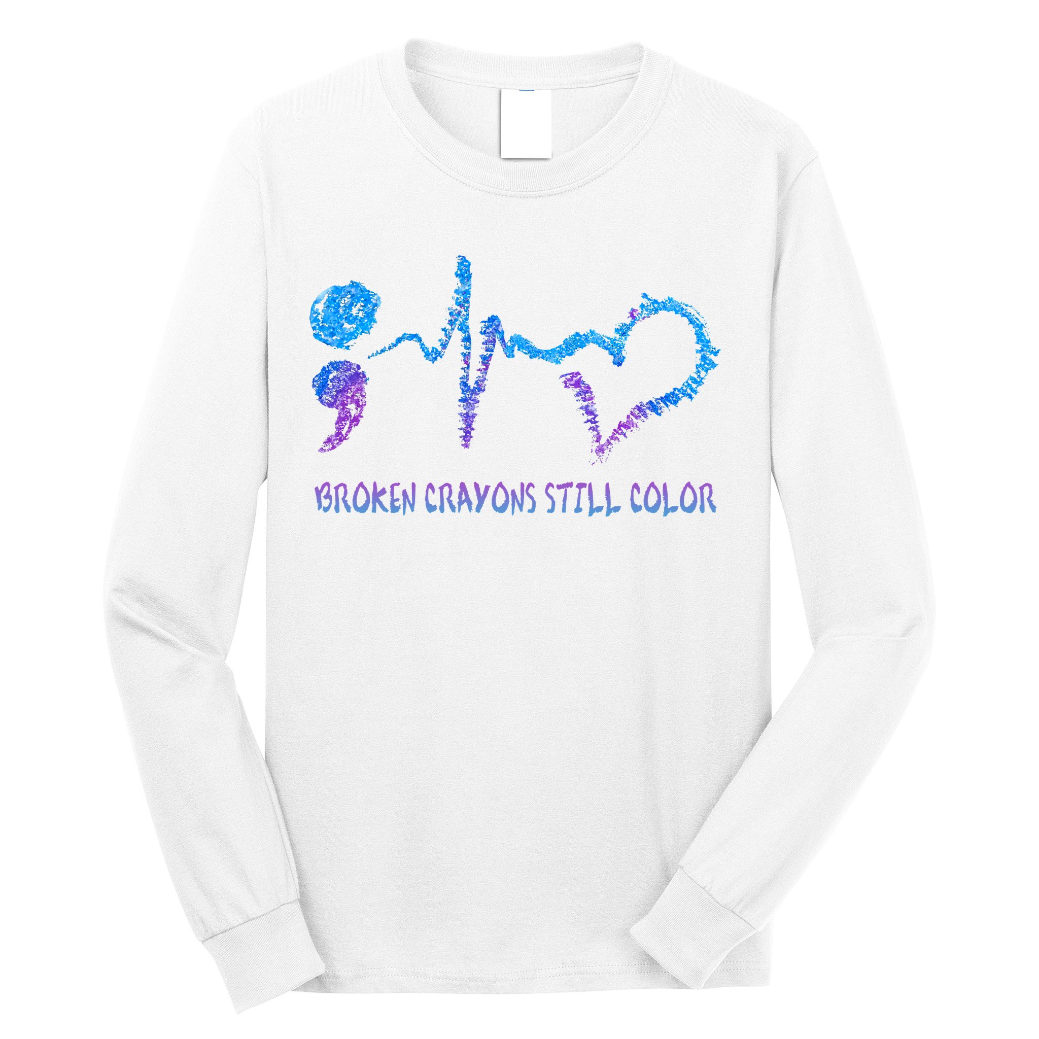 Heartbeat Semicolon Prevention Awareness Long Sleeve Shirt