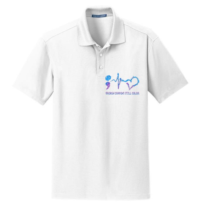 Heartbeat Semicolon Prevention Awareness Dry Zone Grid Polo