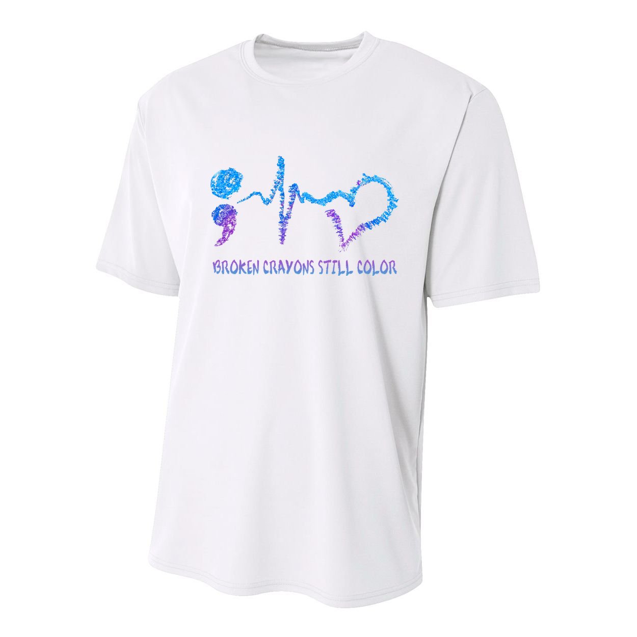 Heartbeat Semicolon Prevention Awareness Youth Performance Sprint T-Shirt