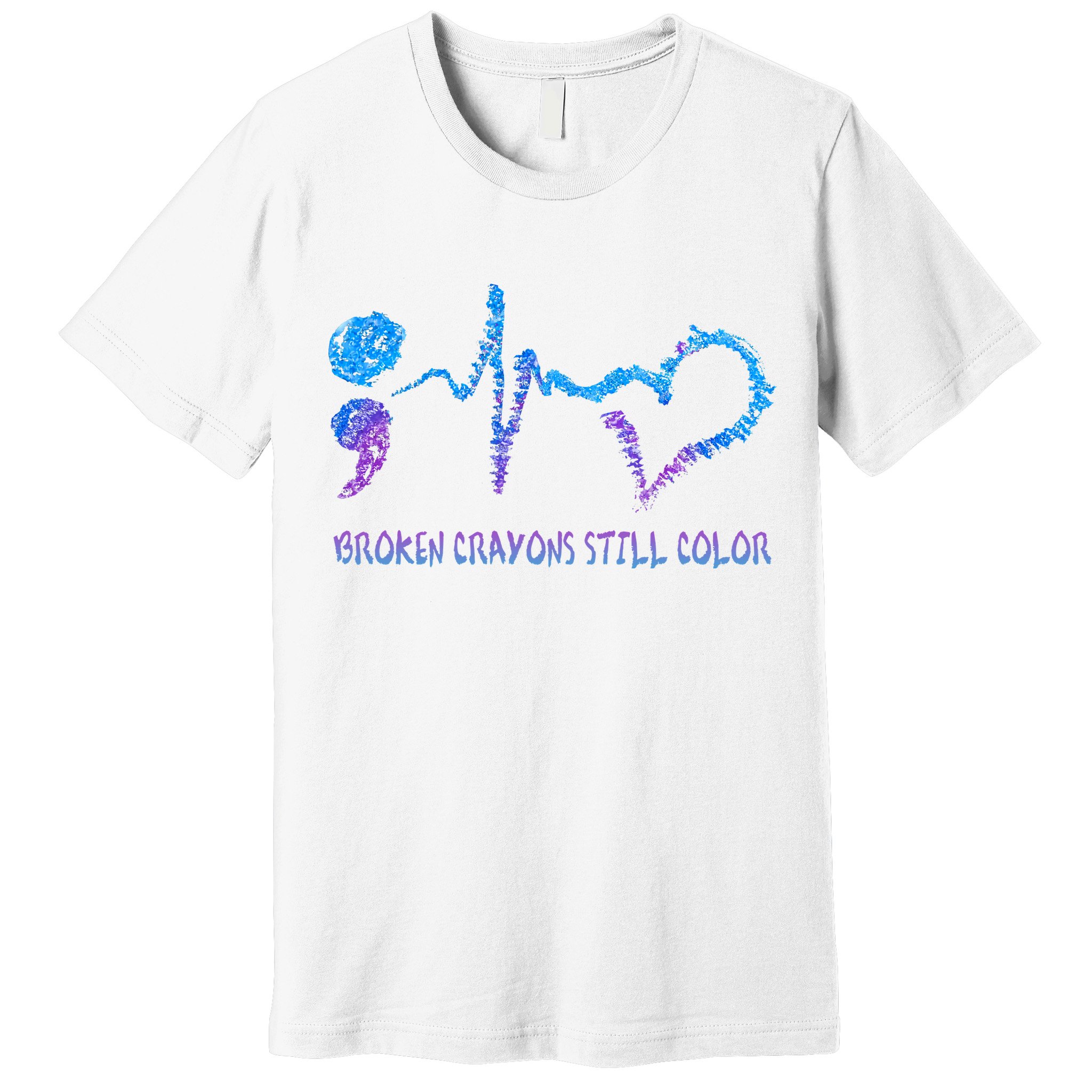 Heartbeat Semicolon Prevention Awareness Premium T-Shirt