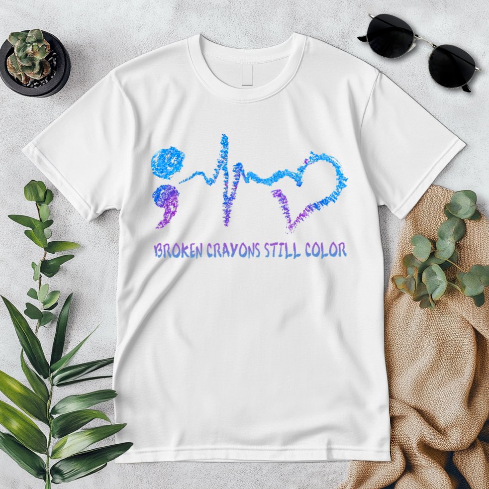 Heartbeat Semicolon Prevention Awareness Premium T-Shirt