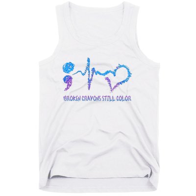 Heartbeat Semicolon Prevention Awareness Tank Top