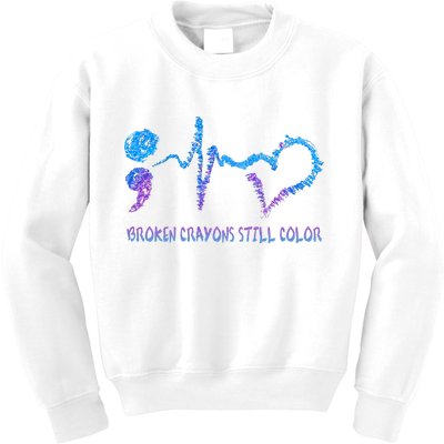 Heartbeat Semicolon Prevention Awareness Kids Sweatshirt