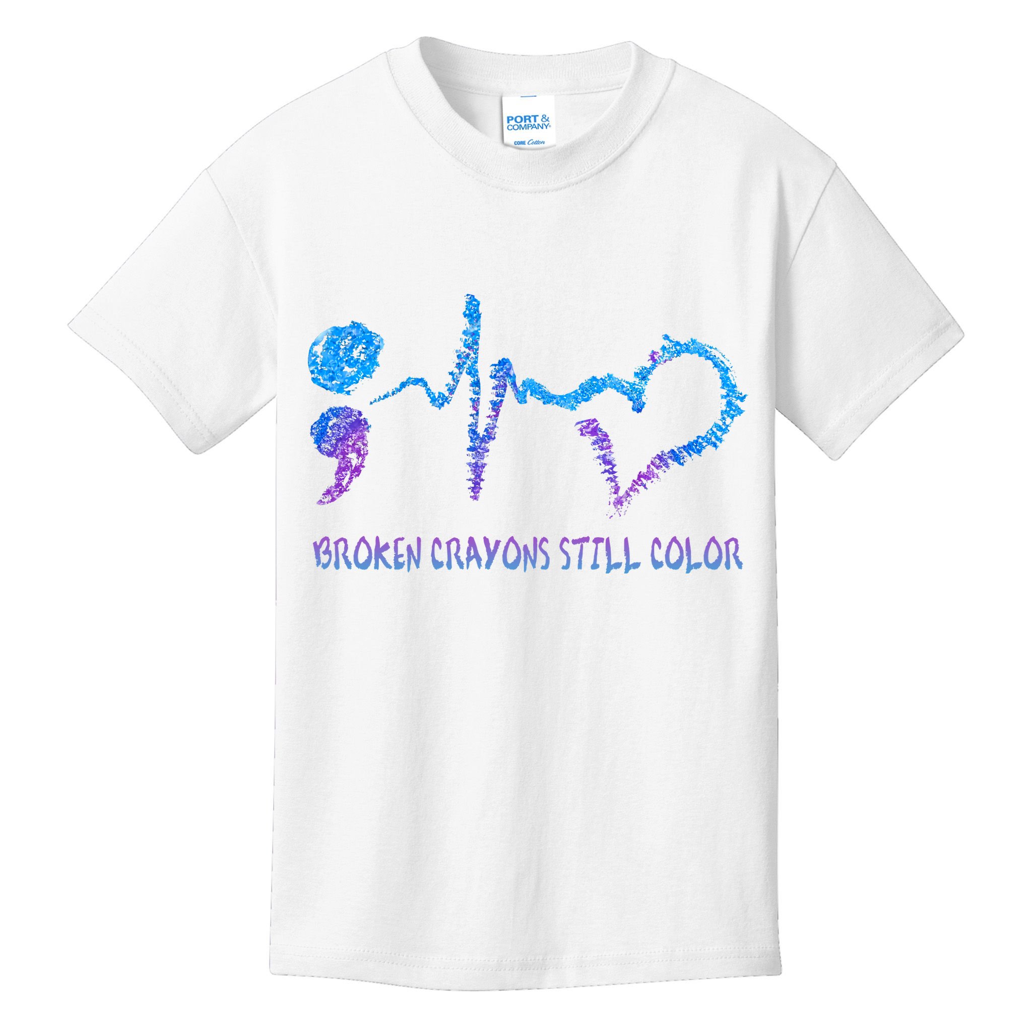 Heartbeat Semicolon Prevention Awareness Kids T-Shirt
