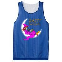 Happy Samhain Purple Witch Books Coffee Cats Moon Halloween Meaningful Gift Mesh Reversible Basketball Jersey Tank