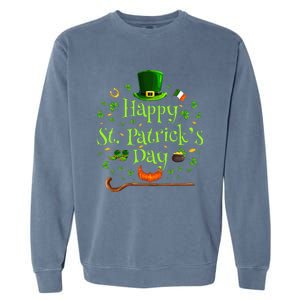 Happy St Patrick's Day Green Shamrock Irish Saint Patrick’s Garment-Dyed Sweatshirt