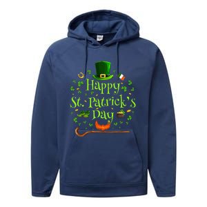 Happy St Patrick's Day Green Shamrock Irish Saint Patrick’s Performance Fleece Hoodie