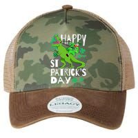 Happy St. Patrick's Day TRex Leprechaun Irish Clover Legacy Tie Dye Trucker Hat