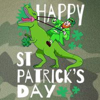 Happy St. Patrick's Day TRex Leprechaun Irish Clover Legacy Tie Dye Trucker Hat